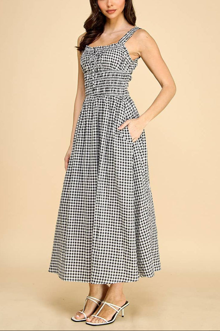 Portofino Gingham Midi Dress