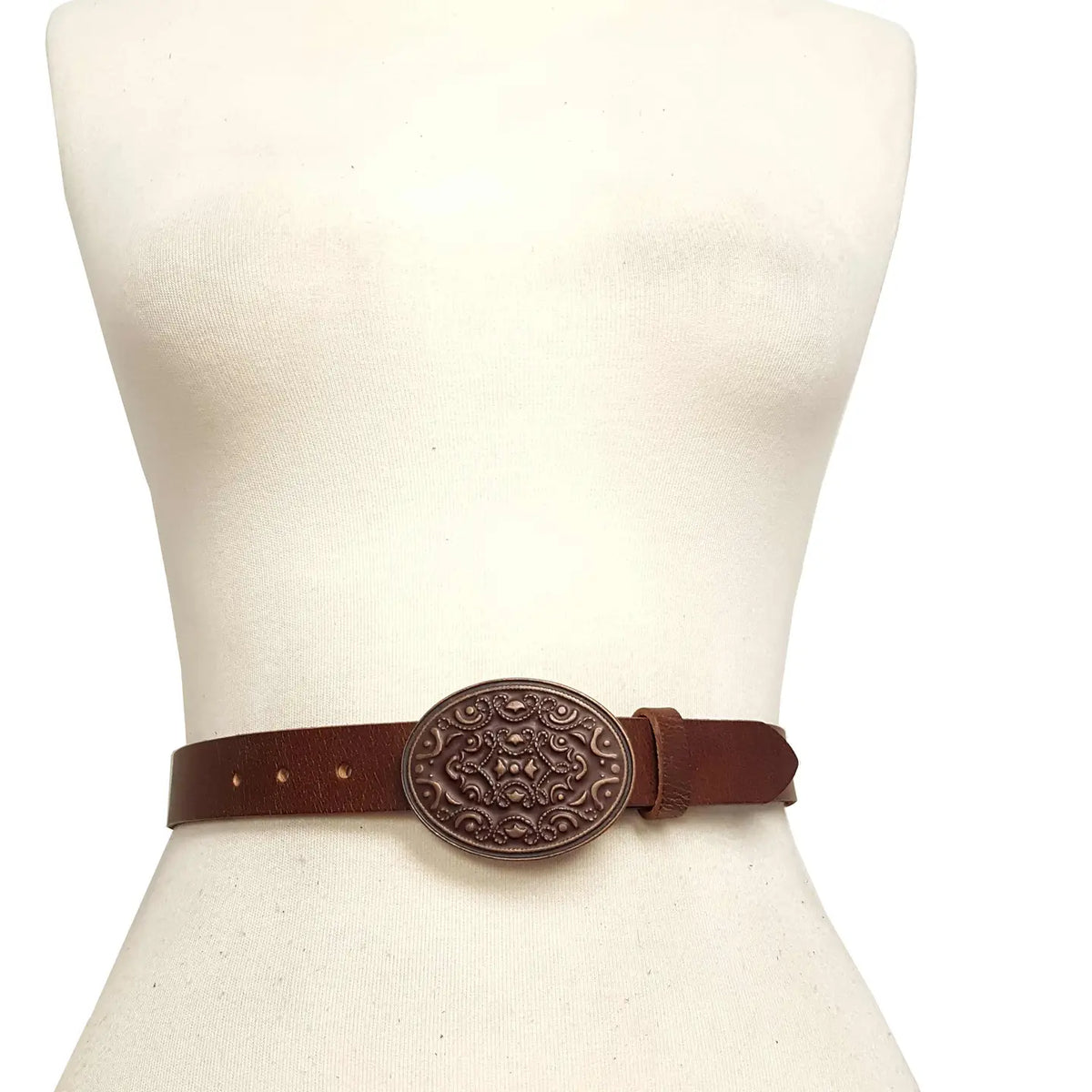 Genuine Leather Belt Copper Buckle