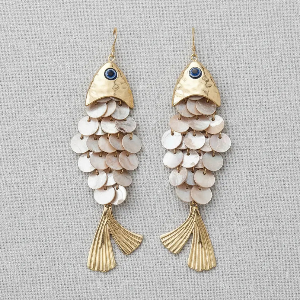 Shell Tassel Fish Hook Earrings