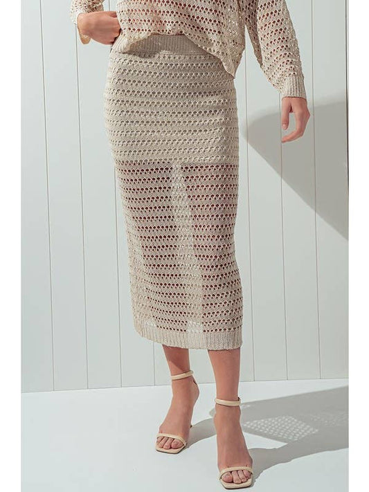 Crochet Knit Midi Skirt