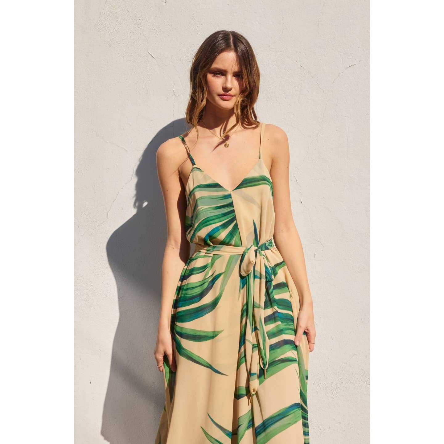 Botanical Print Midi Dress