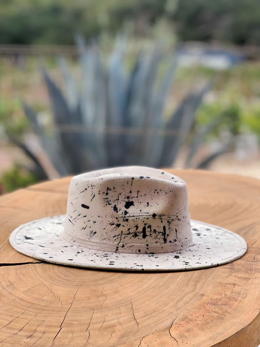 Splatter Paint Vegan Suede Rancher Hat