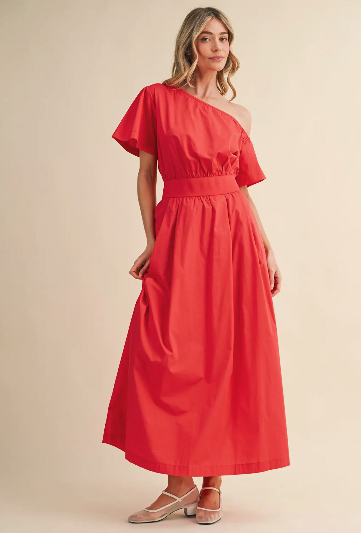 The Poppy One-Shoulder Midi Dress