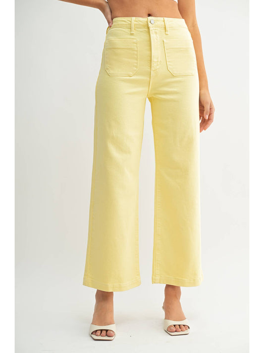 Butter Yellow Wide Leg Jeans