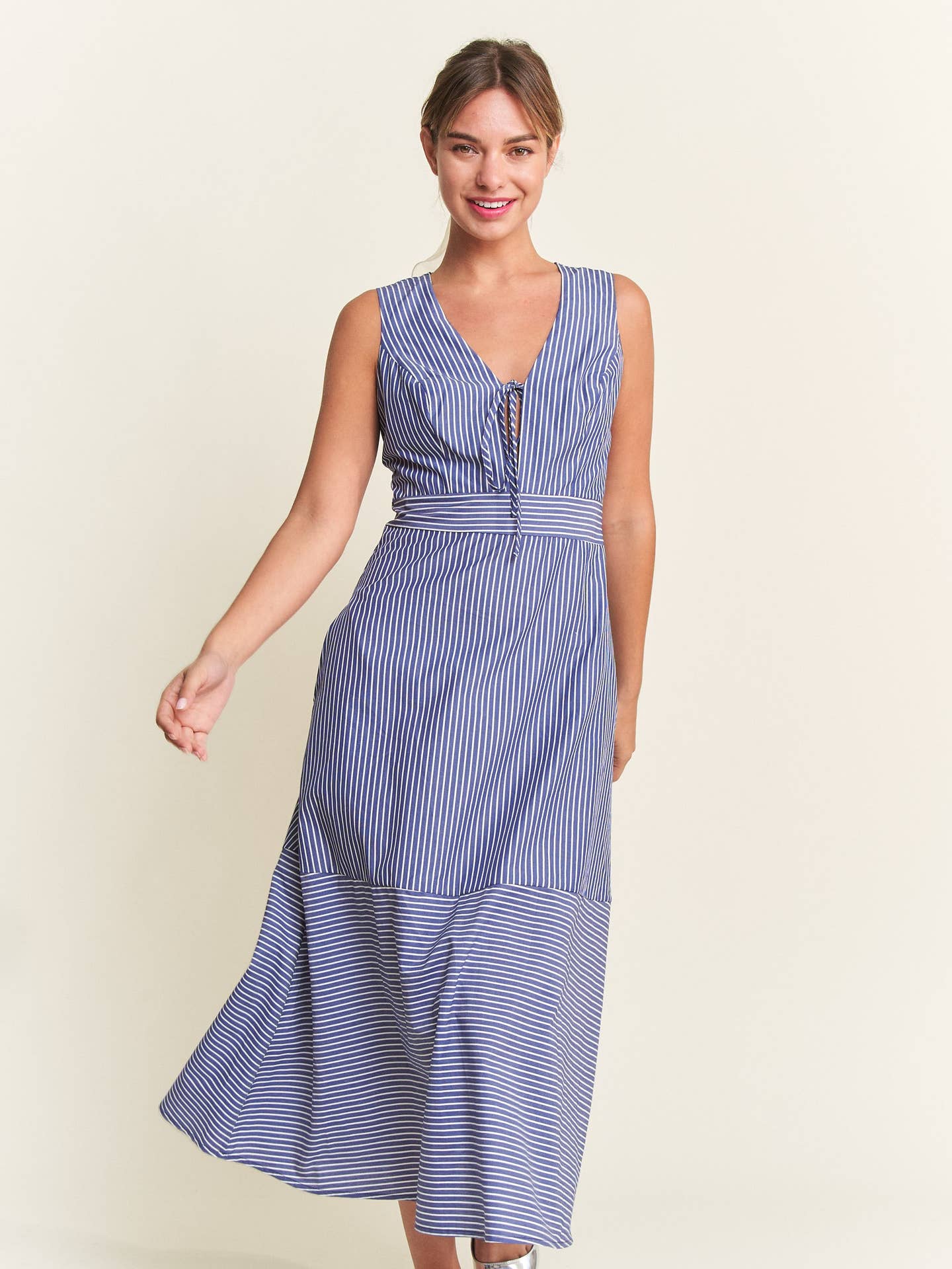 Riviera Stripe Midi Dress