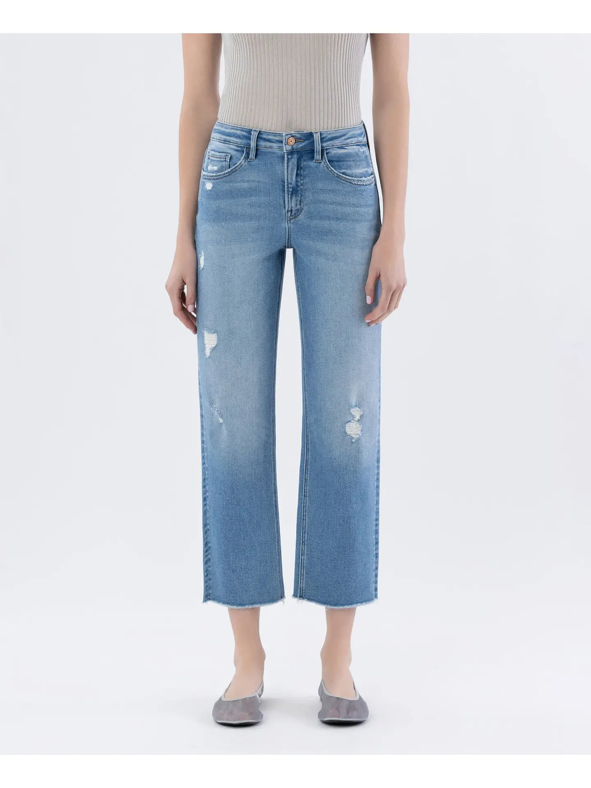 The Everly High Rise Raw Hem Leg Jeans