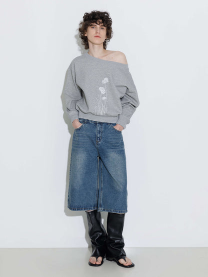 Wildflower Off Shoulder Sweatshirt