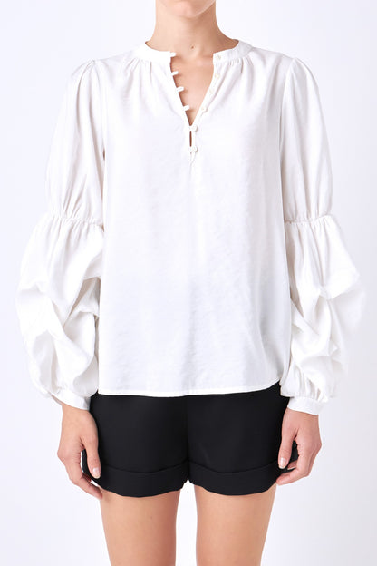 Gathered Blouson Top