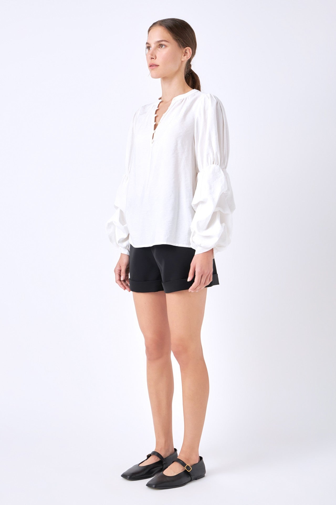 Gathered Blouson Top