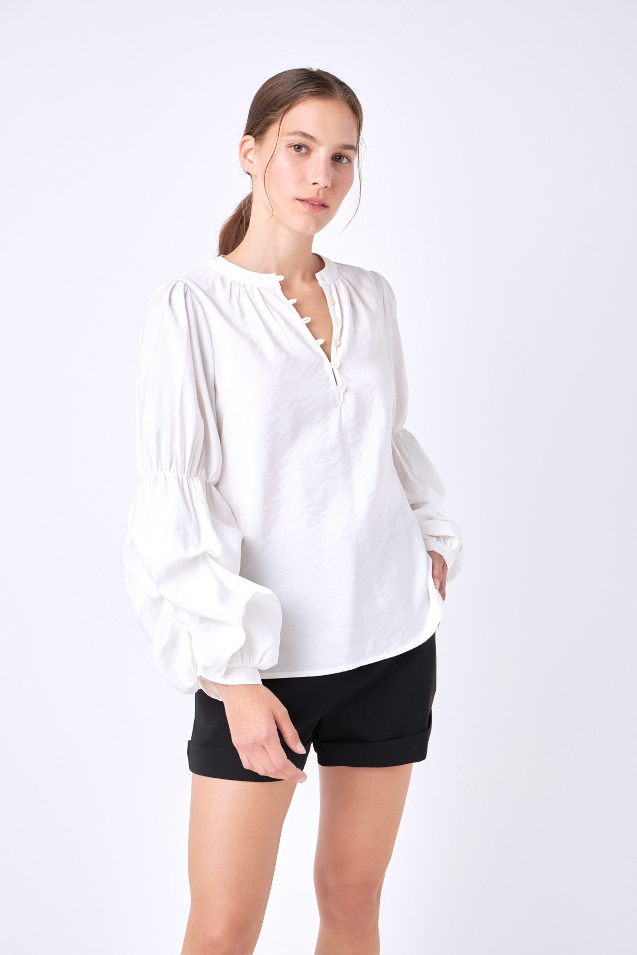 Gathered Blouson Top