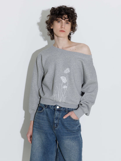 Wildflower Off Shoulder Sweatshirt