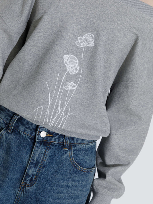 Wildflower Off Shoulder Sweatshirt