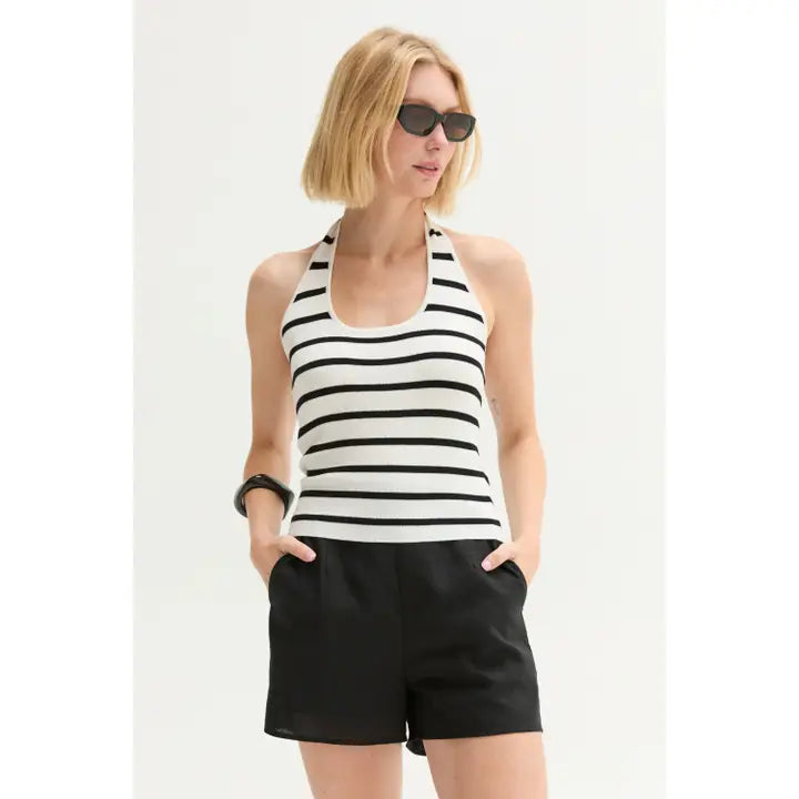 The Seaside Stripe Halter Tank