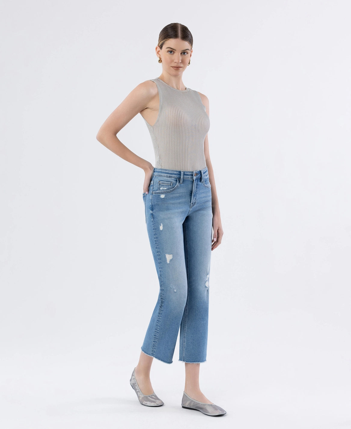 The Everly High Rise Raw Hem Leg Jeans