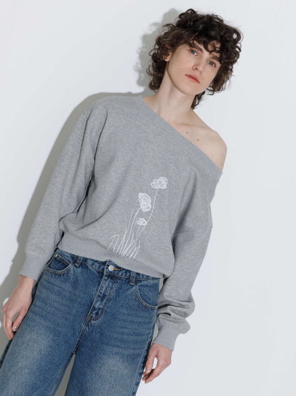 Wildflower Off Shoulder Sweatshirt