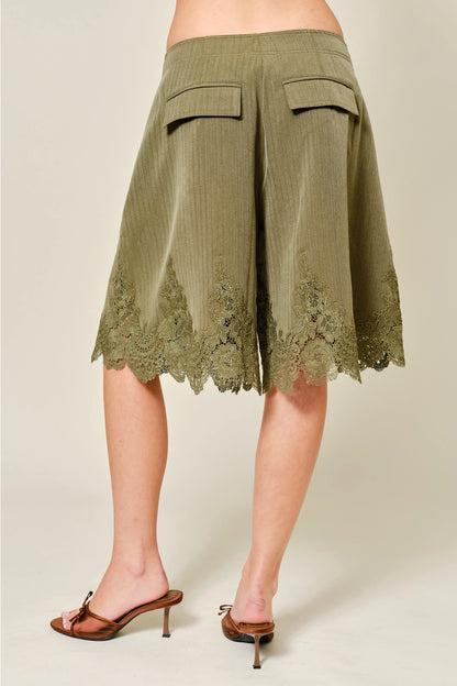 Noir Lace Bermuda Shorts
