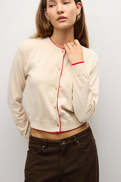 The Amelie Contrast Trim Cardigan
