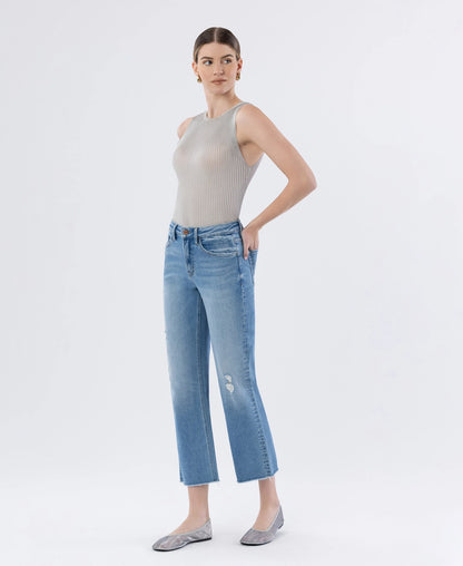 The Everly High Rise Raw Hem Leg Jeans