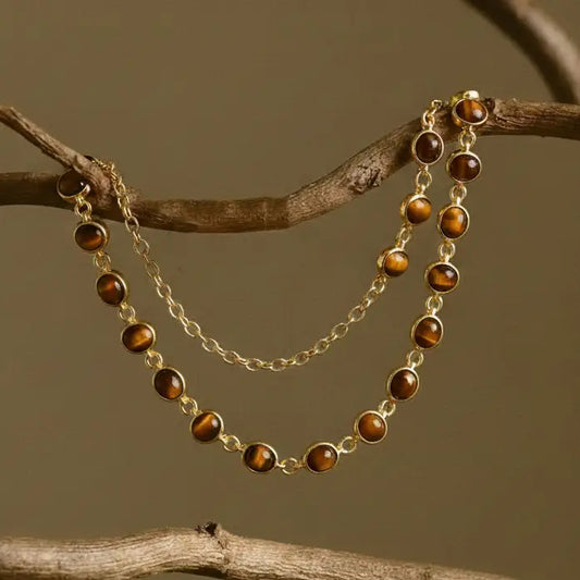 Glossy Coffee Bean Chain Belt