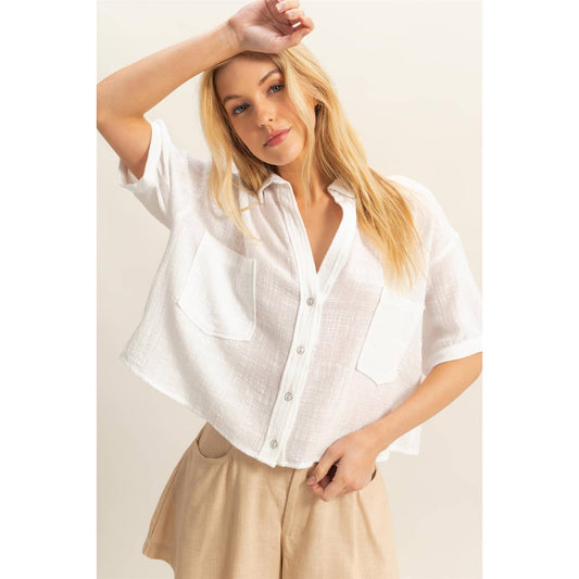 Soft Cotton Semi Crop Top