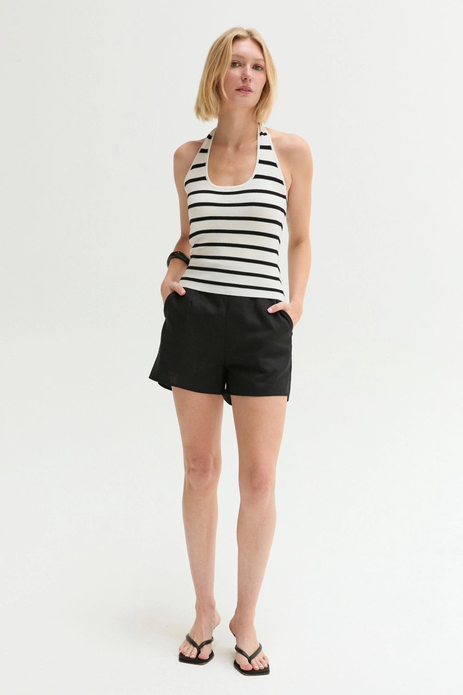 The Seaside Stripe Halter Tank