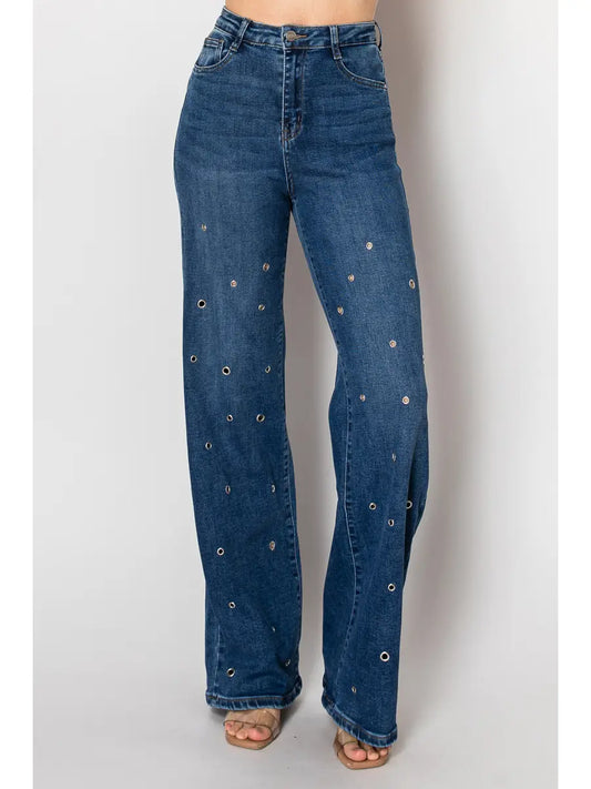 The Gilded Edge Wide Leg Jeans