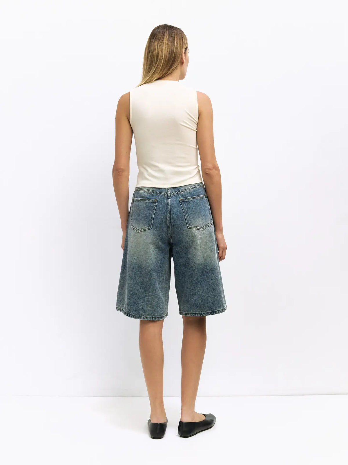 Montmartre Pleated Denim Shorts