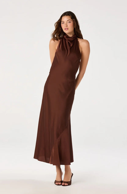 Mackenzi Satin Halter Dress
