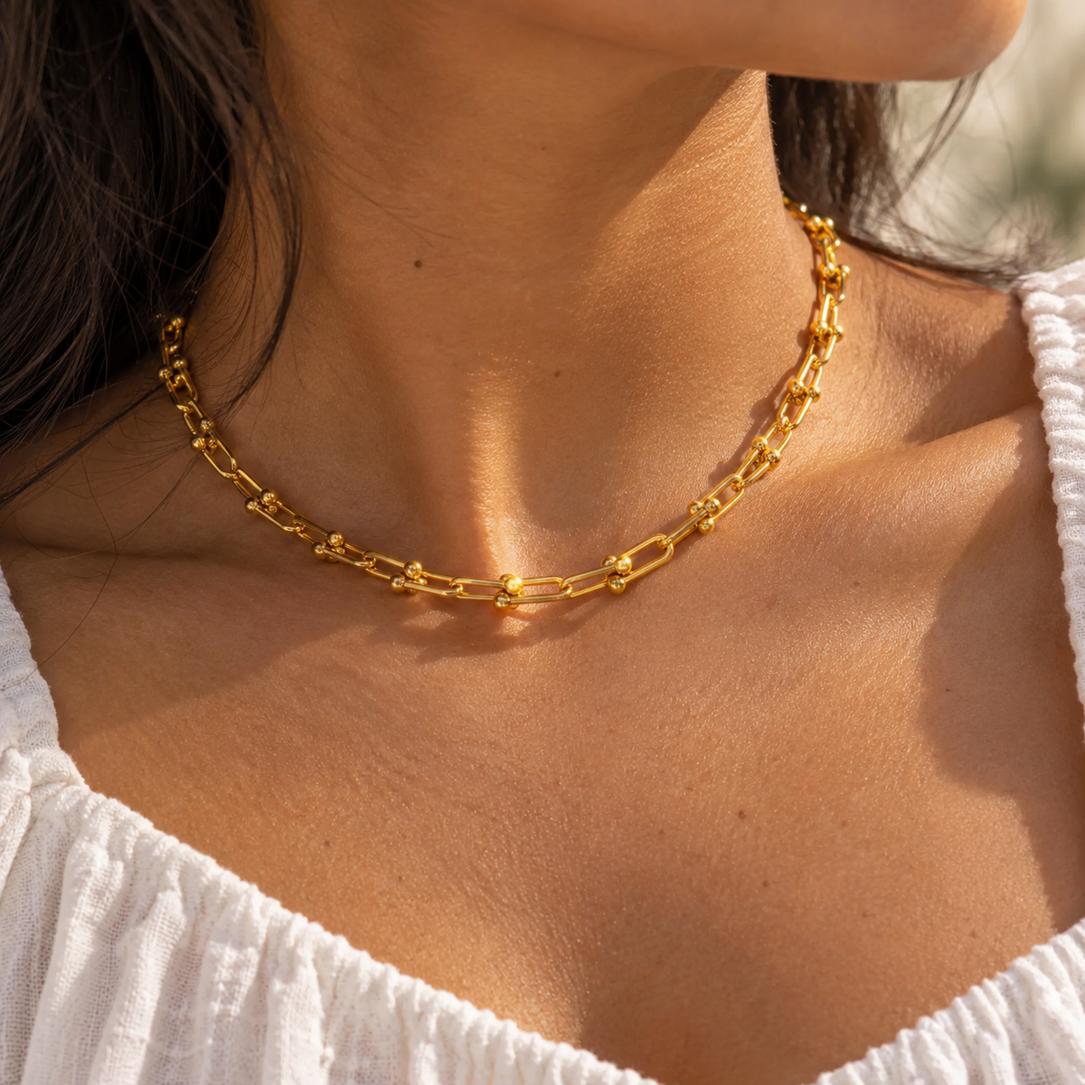 Nendo Beaded Link Chain Necklace