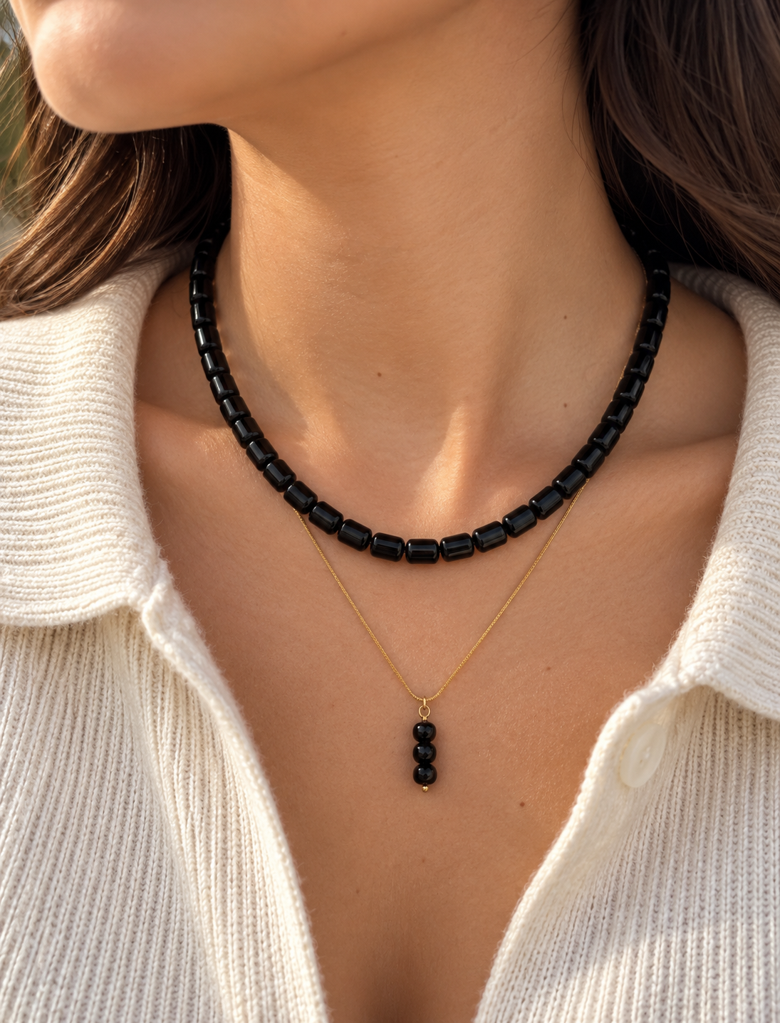 Nendo Onyx Pillar Necklace