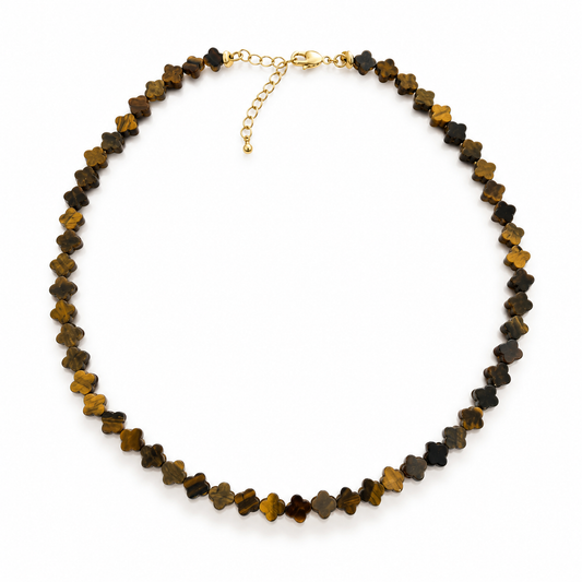 Nendo Tiger Eye Clover Necklace