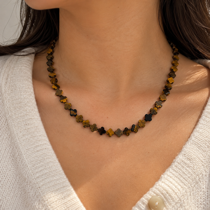 Nendo Tiger Eye Clover Necklace