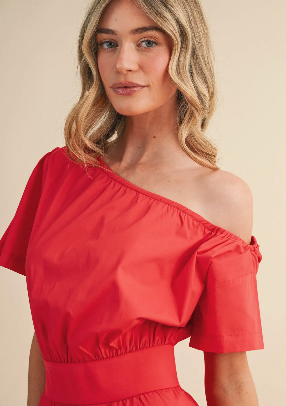 The Poppy One-Shoulder Midi Dress
