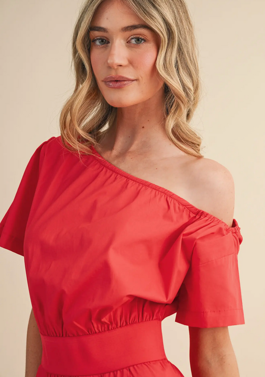 The Poppy One-Shoulder Midi Dress