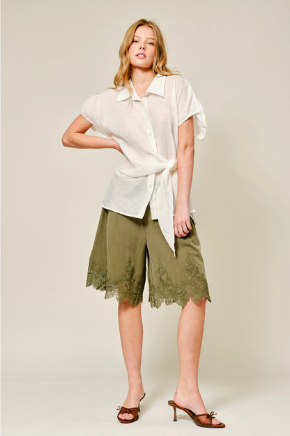 Noir Lace Bermuda Shorts