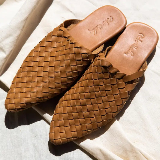 Haley Leather Woven Mule