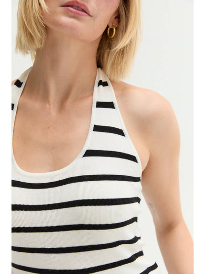 The Seaside Stripe Halter Tank