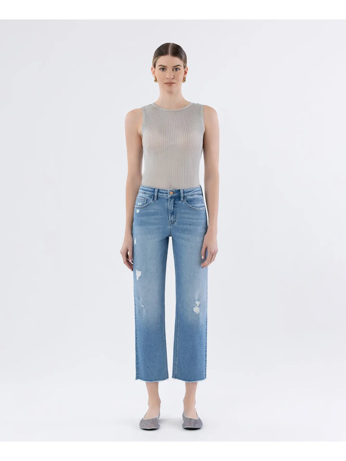 The Everly High Rise Raw Hem Leg Jeans