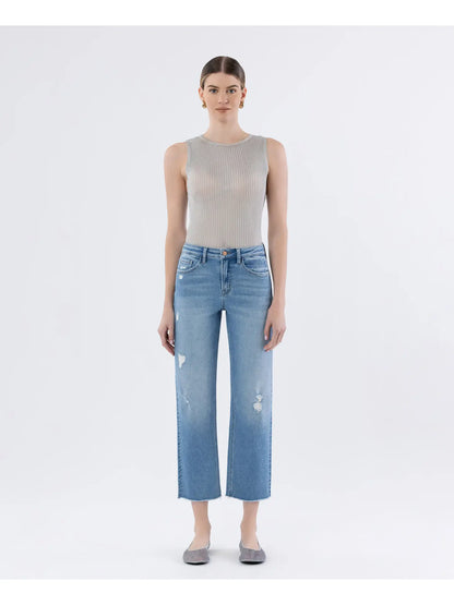 The Everly High Rise Raw Hem Leg Jeans