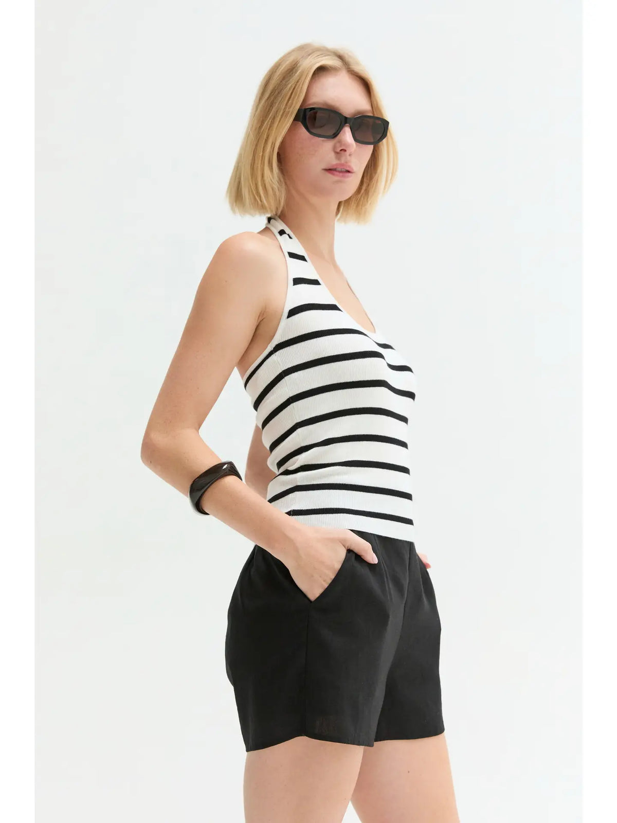The Seaside Stripe Halter Tank