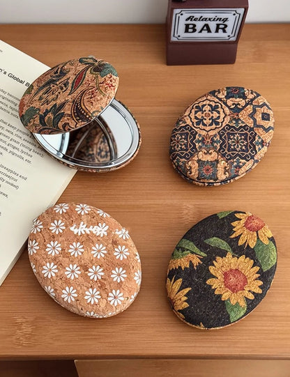 Floral Print Foldable Makeup Mirror