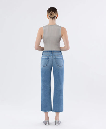 The Everly High Rise Raw Hem Leg Jeans