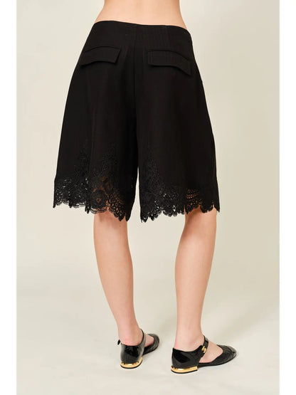 Noir Lace Bermuda Shorts