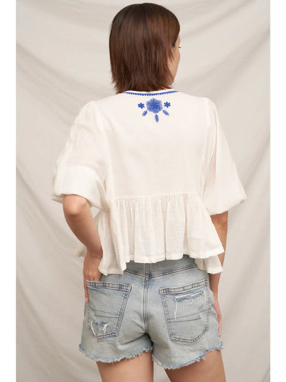 The Mykonos Bloom Blouse